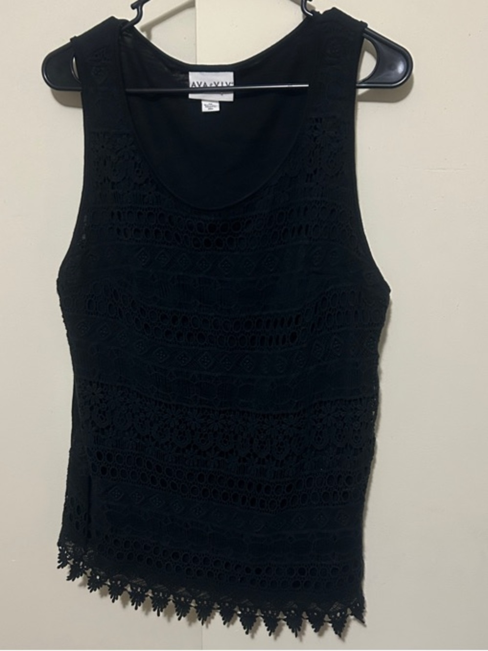 Ava & Viv Black Crochet Lace Tank